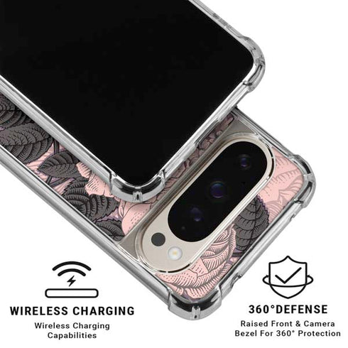 Rose Quartz Floral Pixel 9/9 Pro Clear Case